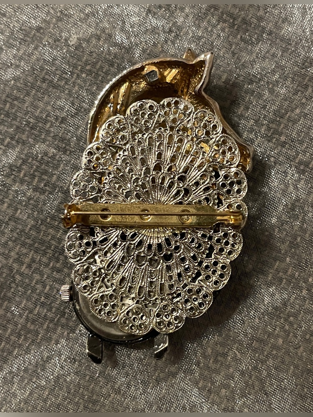 90s Statement Steampunk Victorian Inspired Equestrian & Watch Brooch Pin - Picture 4 of 7
